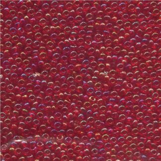 Czech Size 6 Round Seed Beads Light Ruby AB 20g Tube