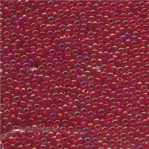 Czech Size 6 Round Seed Beads Light Ruby AB 20g Tube
