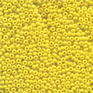 Czech Size 6 Round Seed Beads Yellow Opaque 20g Tube