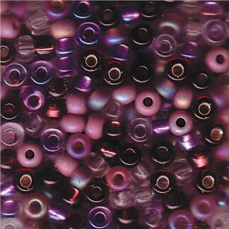 Czech Size 6 Round Seed Beads Lilac Mix 20g Tube