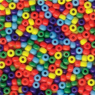 Czech Size 6 Round Seed Beads Opaque Rainbow Mix 24g Tube