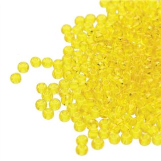 Czech Size 6 Round Seed Beads Yellow Transparent 20g Tube