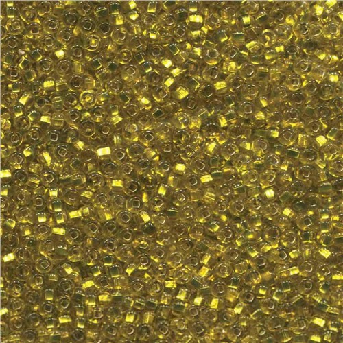 Czech Size 6 Round Seed Beads Yellow Silver Lined 20g Tube