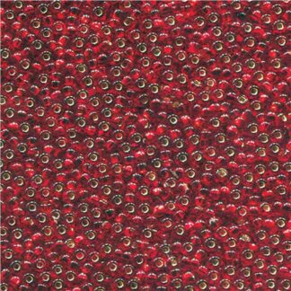 Czech Size 6 Round Seed Beads Ruby Silver Lined 20g Tube