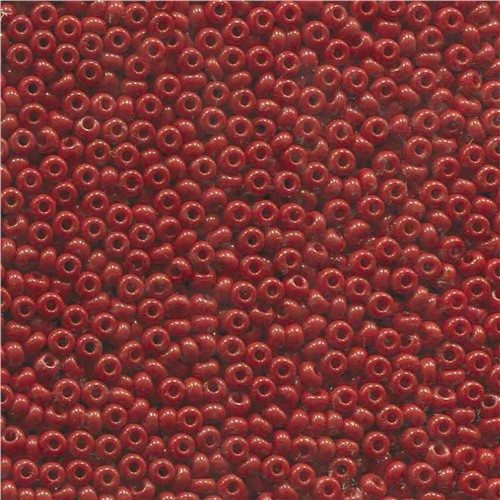 Czech Size 6 Round Seed Beads Dark Red Opaque 20g Tube