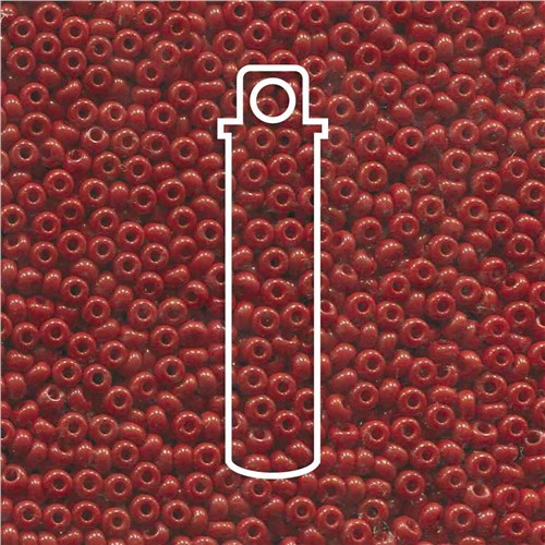 Czech Size 6 Round Seed Beads Dark Red Opaque 20g Tube - Image 2