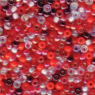 Czech Size 6 Round Seed Beads Strawberry Mix 20g Tube