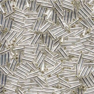 Miyuki Bugle Bead Straight Clear Silver Lined 1.7x6mm 9g Tube