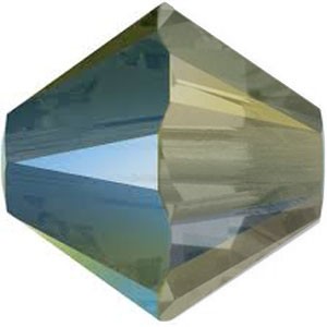 Swarovski 5328 6mm Bicone Crystal Iridescent Green IRIG