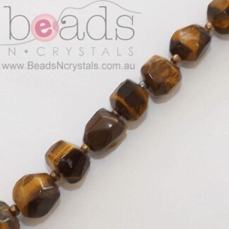 Tiger Eye Cut Freeform Pebbles Strand