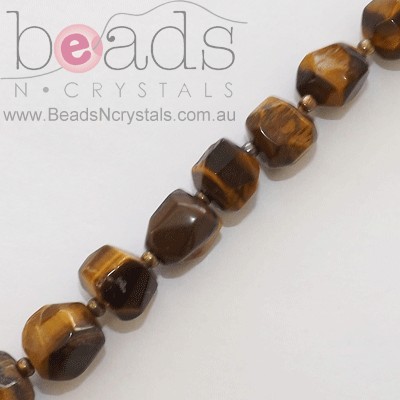 Tiger Eye Cut Freeform Pebbles Strand