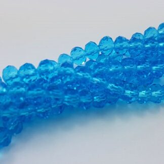 A Grade Crystal Rondelle Strand 4x6mm Aqua