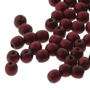 Czech Glass Pearls Round Burgundy Matte 2mm 150pc Strand
