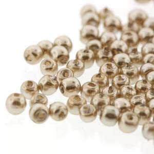 Czech Glass Pearls Round Champagne 2mm 150pc Strand