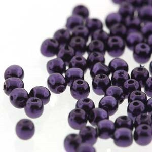 Czech Glass Pearls Round Purple 2mm 150pc Strand