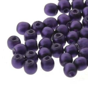 Czech Glass Pearls Round Purple Matte 2mm 150pc Strand