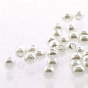 Czech Glass Pearls Round White 2mm 150pc Strand