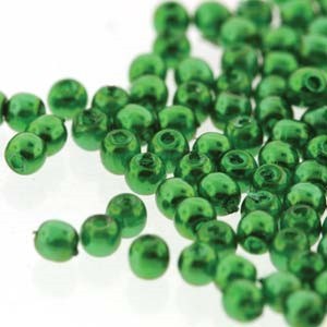Czech Glass Pearls Round Xmas Green 2mm 150pc Strand