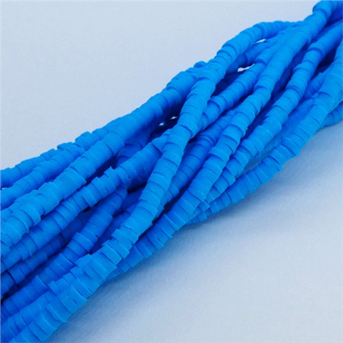 Polymer Clay Disc Spacer 3mm x 1mm Beads Strand Turquoise Blue
