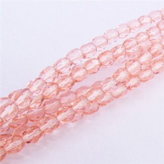 Czech Fire Polished Round Long 4mm Peach 225pc Special offer