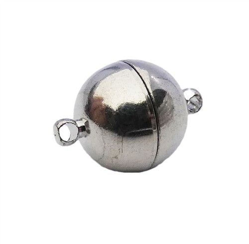 Magnetic Clasp 12mm Round Smooth Antique Silver - Image 2