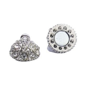 Magnetic Clasp 14mm Round With Diamonte Antique Silver