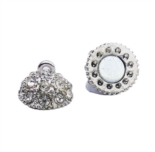 Magnetic Clasp 14mm Round With Diamonte Antique Silver