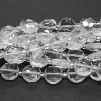 Clear Quartz AAA Grade 12mm Hex The Star of David Faceted Coin Beads Strand