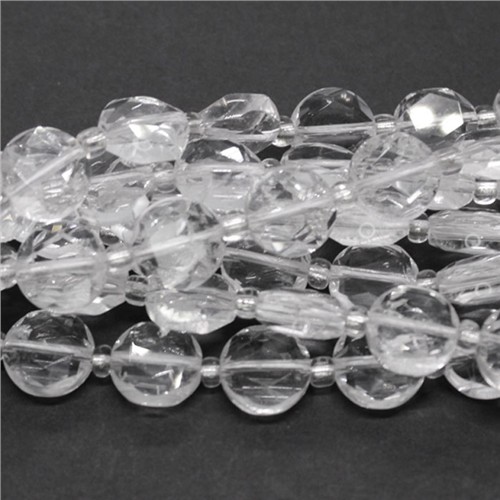 Clear Quartz AAA Grade 12mm Hex The Star of David Faceted Coin Beads Strand