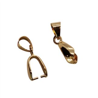 Pinch Bail 5x19mm Smooth Gold Plated Tarnish Resistant