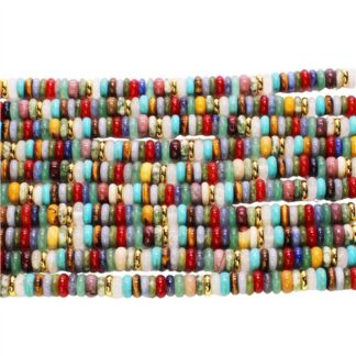 Natural Gemstone Rondelle Mix 2x6mm Disc Beads Strand