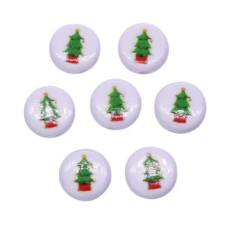 Plastic Bead 10mm Green Christmas Tree