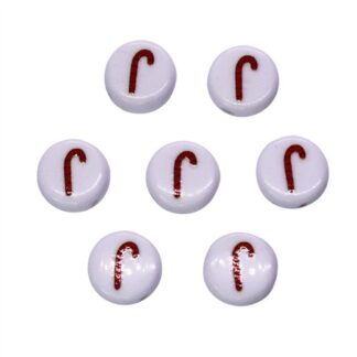 Plastic Bead 10mm Candy Cane