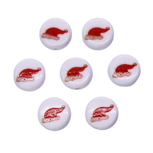 Plastic Bead 10mm Santa Hat
