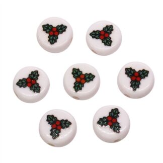 Plastic Bead 10mm Holly Leaf