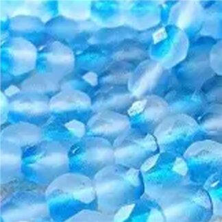 Czech Fire Polished Round 6mm Tropic Blue Matte 25pc