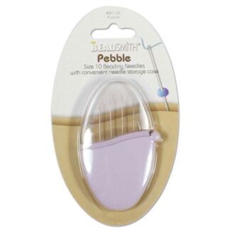 BeadSmith Pebble Size 10 Beeding Needles 4pk in Storage Case